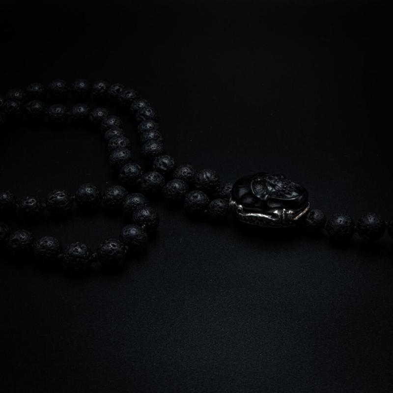 Y-Kette Totenkopf Medallion Lava – Bild 2