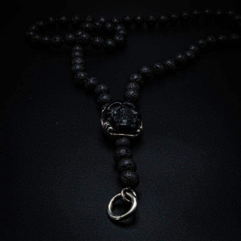 Y-Kette Totenkopf Medallion Lava – Bild 3