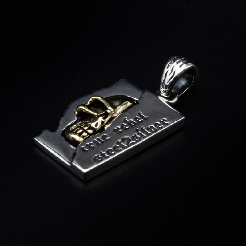 Anhänger Dog Tag Half Skull – Bild 2